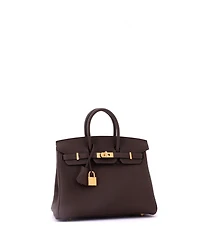 Pre-Owned Hermes Birkin 25 Handbag Brown Togo with Gold Hardware