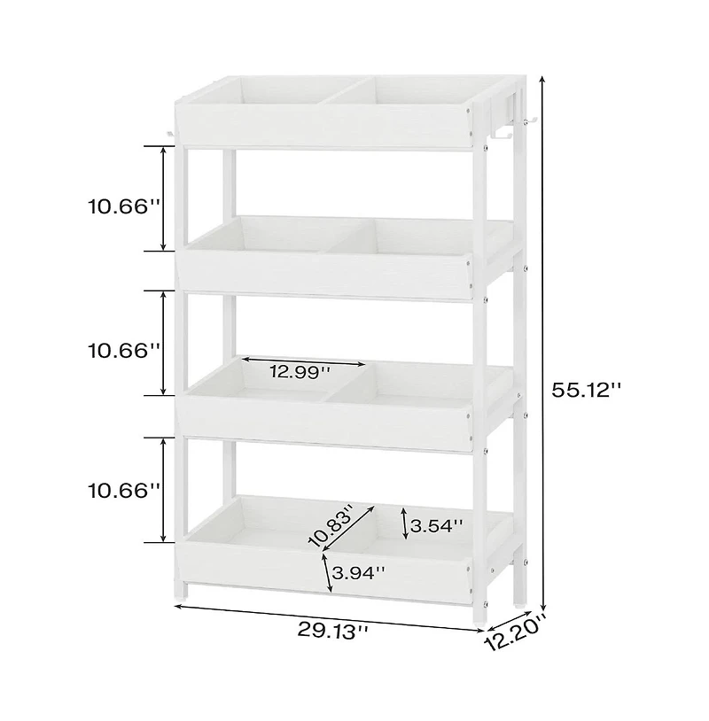 Tribesigns Wood Fruit and Vegetable Basket Stand Rack for Kitchen