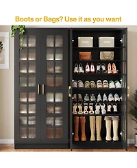Tribesigns 71-Inch Tall Shoe Cabinet with Doors, 8-Tier Storage Adjustable Shelves, Modern Organizer Rack