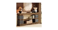 Tribesigns 63" Farmhouse Console Table, 3-Tier Entryway Table with Storage, Long Wooden Behind Couch Stand