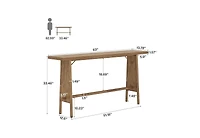 Tribesigns 63" Long Entryway Table, Modern Console Table with Metal Legs, Wooden Sofa Console Behind