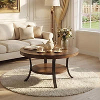 Tribesigns Farmhouse Lift Top Coffee Table - 33.46" Square Wooden Center Table with Hidden Storage for Living Room.