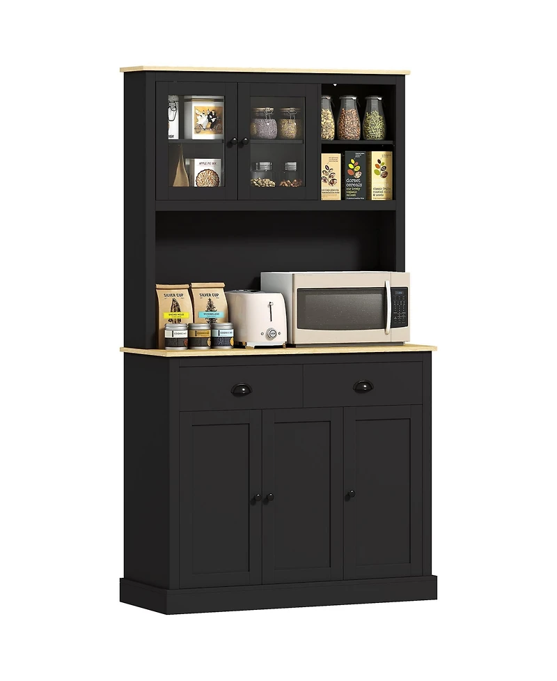 Homcom Kitchen Cabinet with Microwave Sd, 71" Pantry