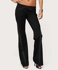 Edikted Women's Hook & Eye Bootcut Pants