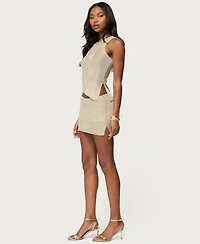 Edikted Women's Goldy Metallic Knit Mini Skort