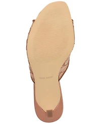 Nine West Women's Kiscop Lace Slip-On Stiletto Sandals