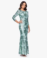 Betsy & Adam Women's Boat Neck Sequin Detail Dress