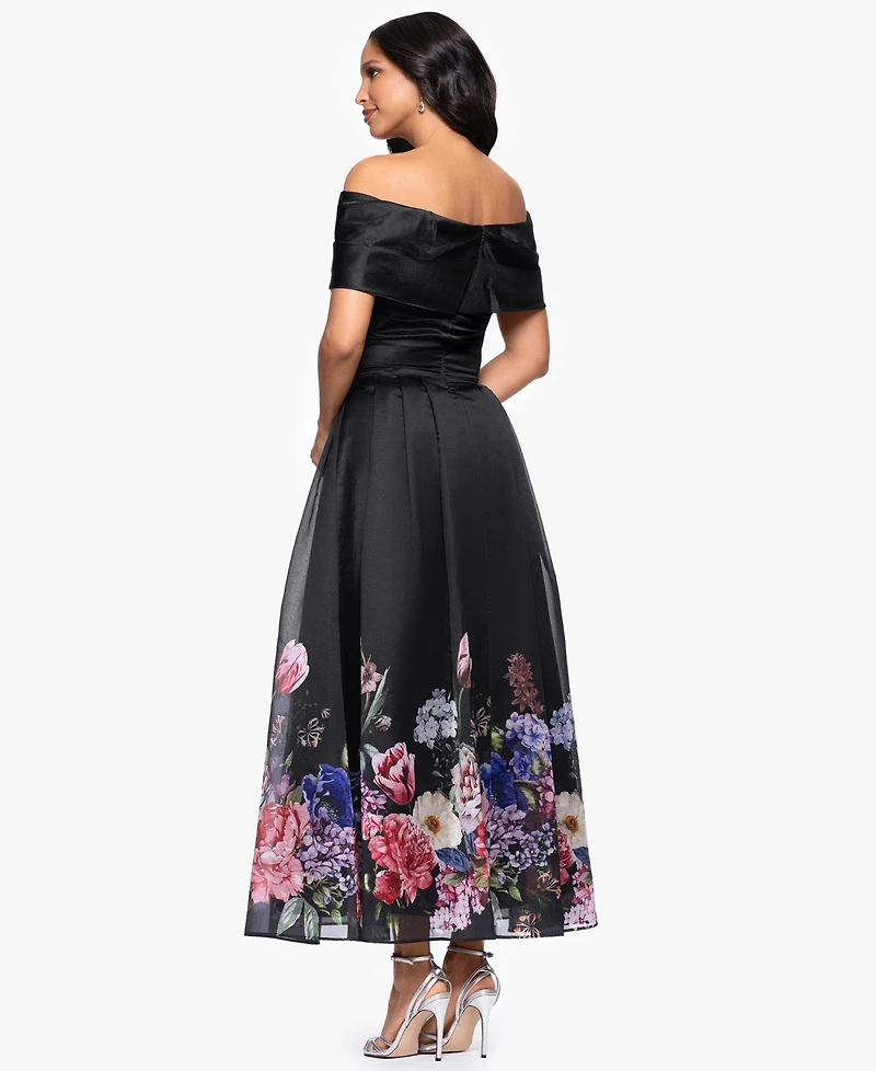 Betsy & Adam Petite Off-The-Shoulder Strapless Midi Dress