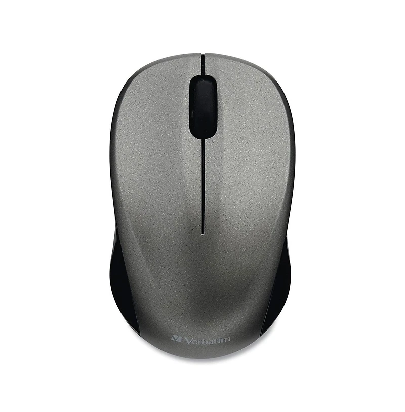 Verbatim 99769 2.4 GHz Frequency/32.8 ft Wireless Range Left/Right Hand Use Silent Wireless Blue Led Mouse - Graphite