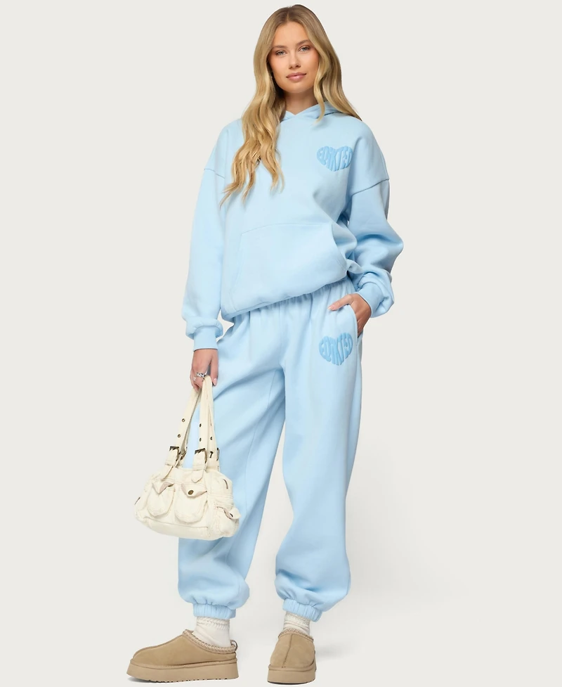 Edikted Womens Major Love Sweatpants