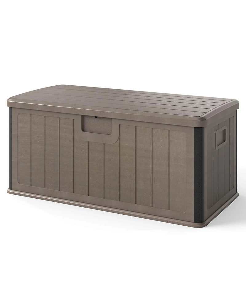 Costway Storage Box with Lockable Design & Gas Strut Handle 2 Person Bench Garden Organizer