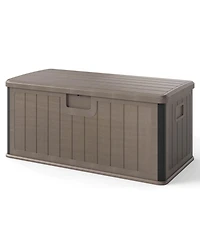 Costway Storage Box with Lockable Design & Gas Strut Handle 2 Person Bench Garden Organizer