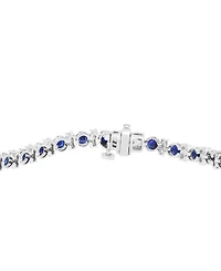 Effy Collection Sapphire (3-1/3 ct. t.w.) & Diamond (1/4 ct. t.w.) Bracelet in Sterling Silver