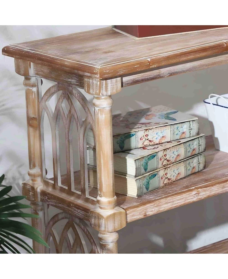 Console Table with Arched Cut-Outs, 47.24" Mdf and Fir Entryway Table for Living Spaces