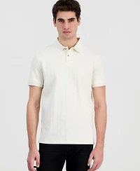 Guess Men's All-Over Jacquard Knit Polo Shirt
