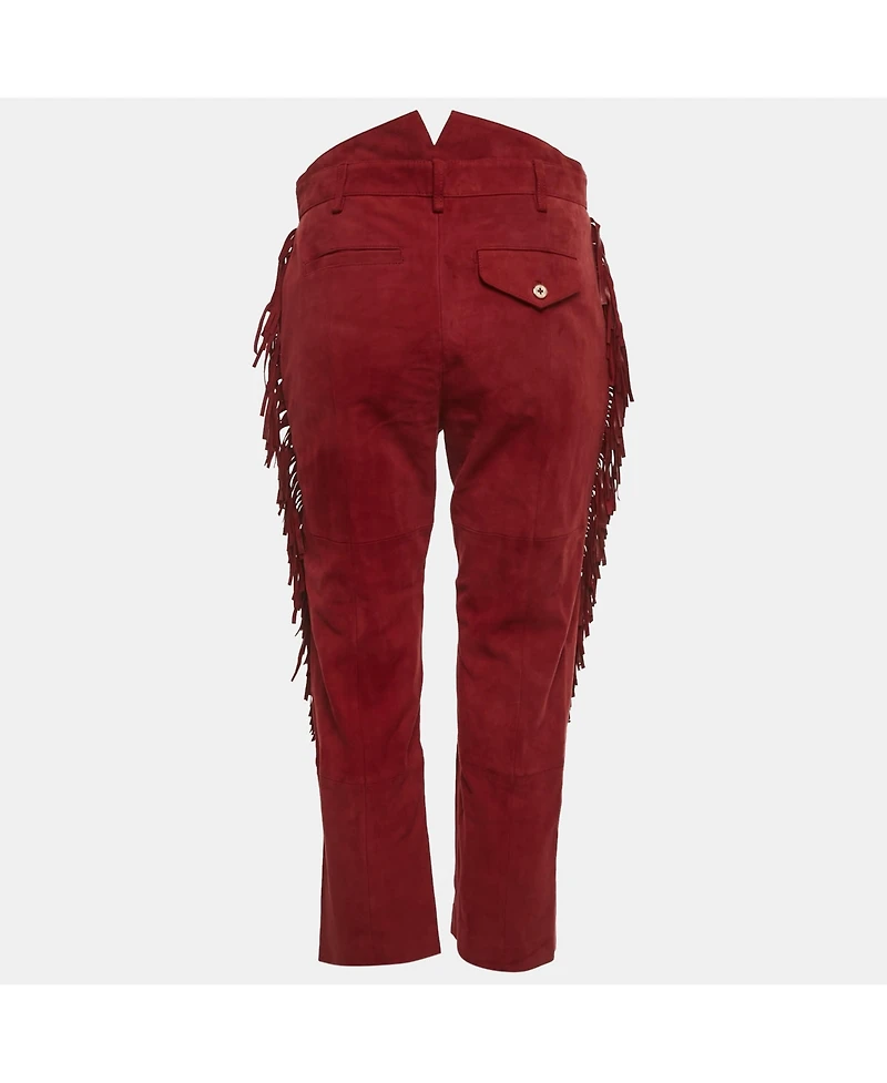 Pre-Owned Zadig & Voltaire Women's Suede Fringed Play Frange Trousers