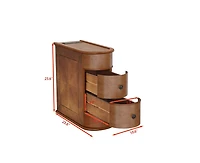 sumyeg Charging End Table with Drawers Sofa Side Table Storage