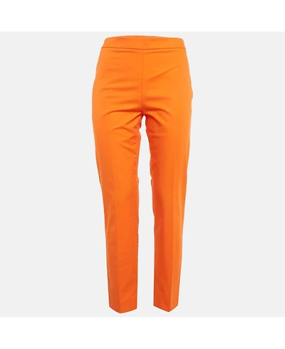 Pre-Owned Moschino Women's Couture Orange Cotton Regular Fit Trousers