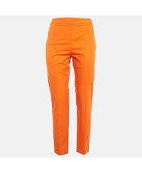 Pre-Owned Moschino Women's Couture Orange Cotton Regular Fit Trousers