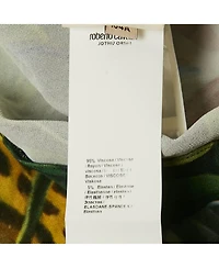 Pre-Owned Roberto Cavalli Women's Green Tropical Print Jersey Mini Dress