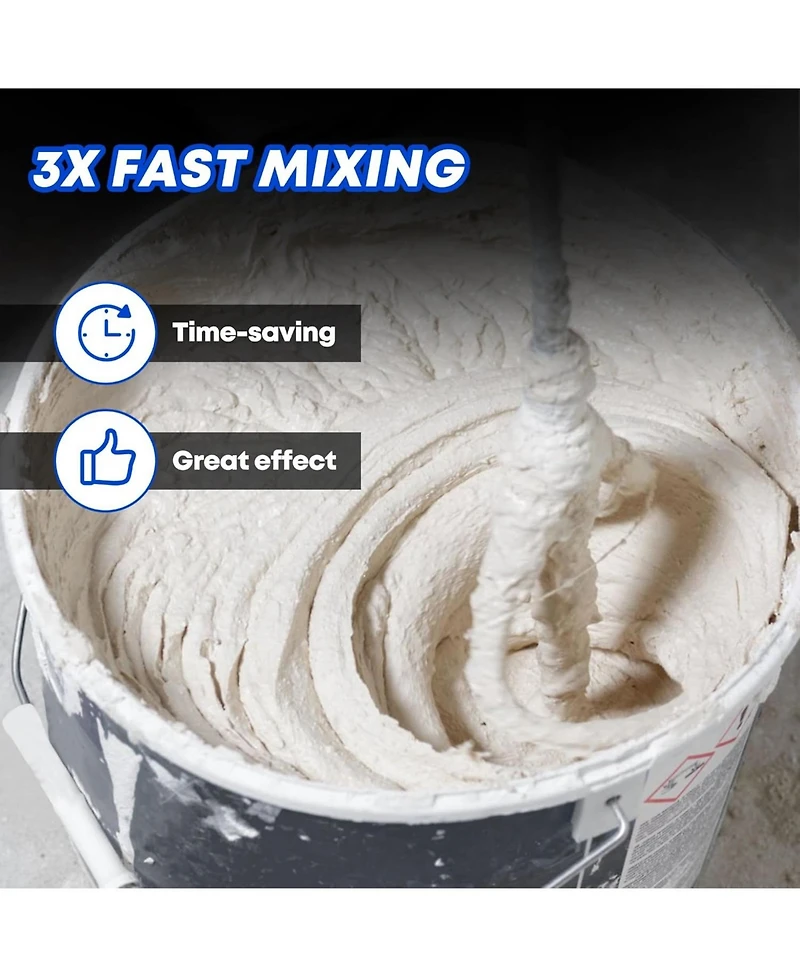 Silvel 2300W Electric Cement Mixer 110V Blue 6 Speed Handheld Concrete Mortar Mud Mixer Lightweight Ventilated Design for Home Renovation Use