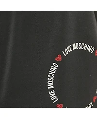 Pre-Owned Love Moschino Women's Black Logo Printed Jersey Track Pants