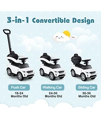 Hongge 3 In 1 Land Rover Ride On Push Car For Kids With Handle Storage And Canopy