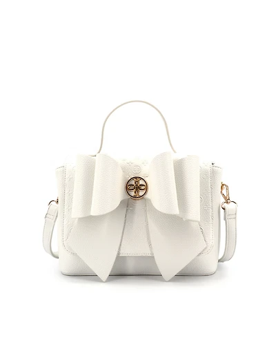 Like Dreams Noble Cross-Bow Embossed Small Satchel Bag