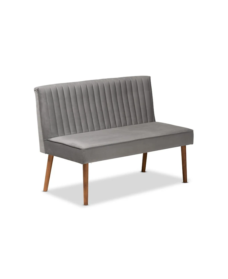 Baxton Studio Alvis 2-Pc. Wood Mid-Century Dining Nook Banquette Set