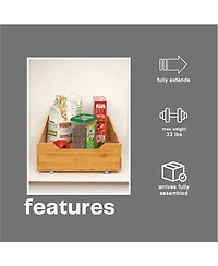 Household Essentials Glidez Bamboo Pull-Out Storage Organizer, 1-Tier Design, Natural