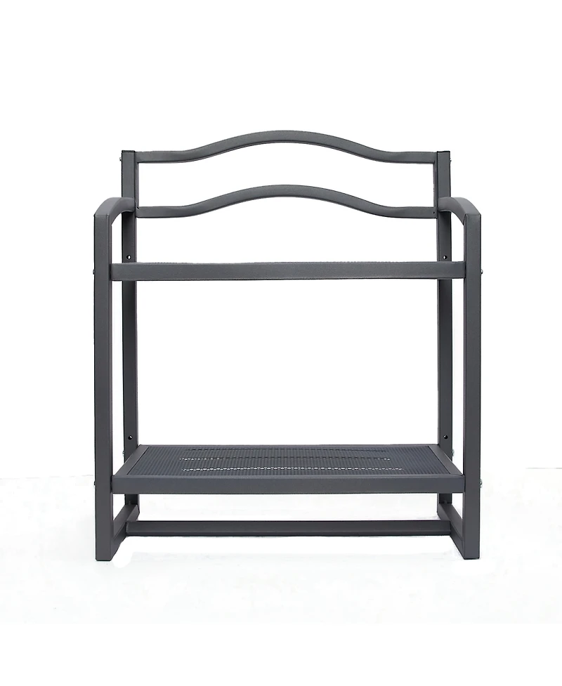 Household Essentials 2-Tier Metal Wall Mount Bathroom Storage Rack, Grey