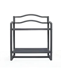 Household Essentials 2-Tier Metal Wall Mount Bathroom Storage Rack, Grey