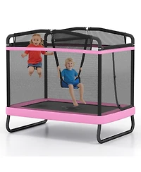 Hongge Kids Trampoline With Detachable Swing And Horizontal Bar For Indoor And Outdoor Play
