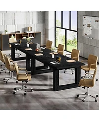 Tribesigns 2 Pcs Engineered Wood Modern Office Meeting Table
