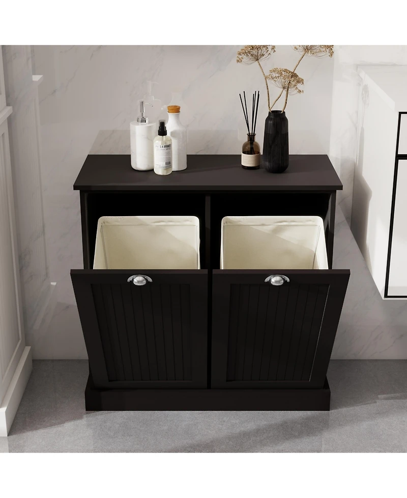 sumyeg Cabinet with Two-Bin Tilt-Out Laundry Sorter Cabinet
