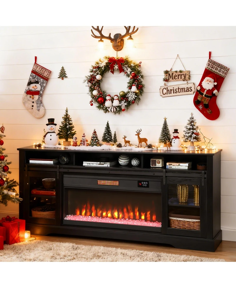 Homcom Modern Electric Fireplace Tv Sd for TVs Up to 80 Inches,