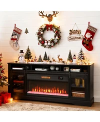 Homcom Modern Electric Fireplace Tv Sd for TVs Up to 80 Inches,