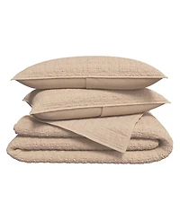 Linery & Co. 3-Pc. 100% Cotton Honeycomb Waffle Garment Washed Quilt Set