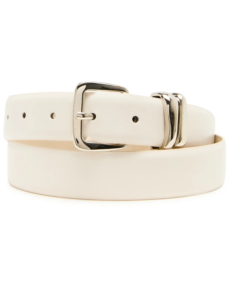 Steve Madden Women's Topstitched Texture Pearl 2- Pc Linked Chain Belt