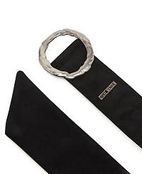 Steve Madden Women's Hammered Circle Buckle Sash Belt