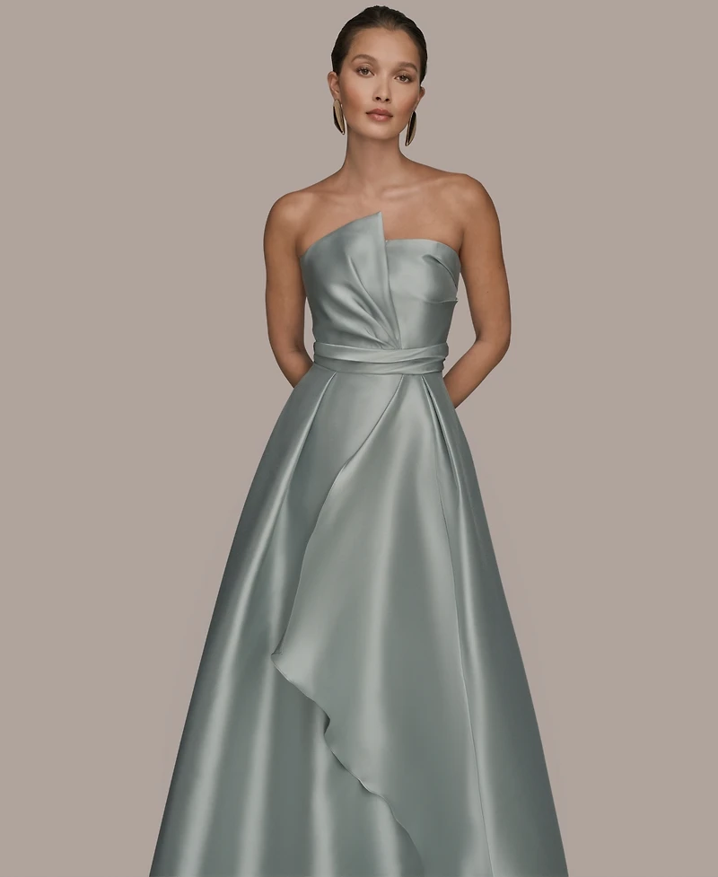 Donna Karan New York Women's Strapless Asymmetrical Ball Gown