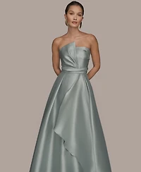 Donna Karan New York Women's Strapless Asymmetrical Ball Gown