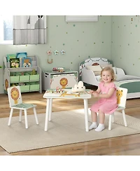 Qaba 3-Piece Toddler Table and Chair Set for Boys Girls Aged 3-8,