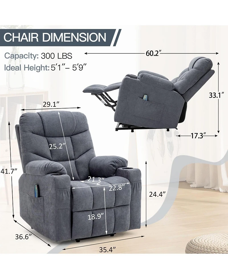 Aecojoy Multi-Function Power Lift Recliner for Elderly