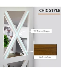 Homcom 4-Tier Shelving Bookcase Storage Cupboard with Pull Out Drawer, White