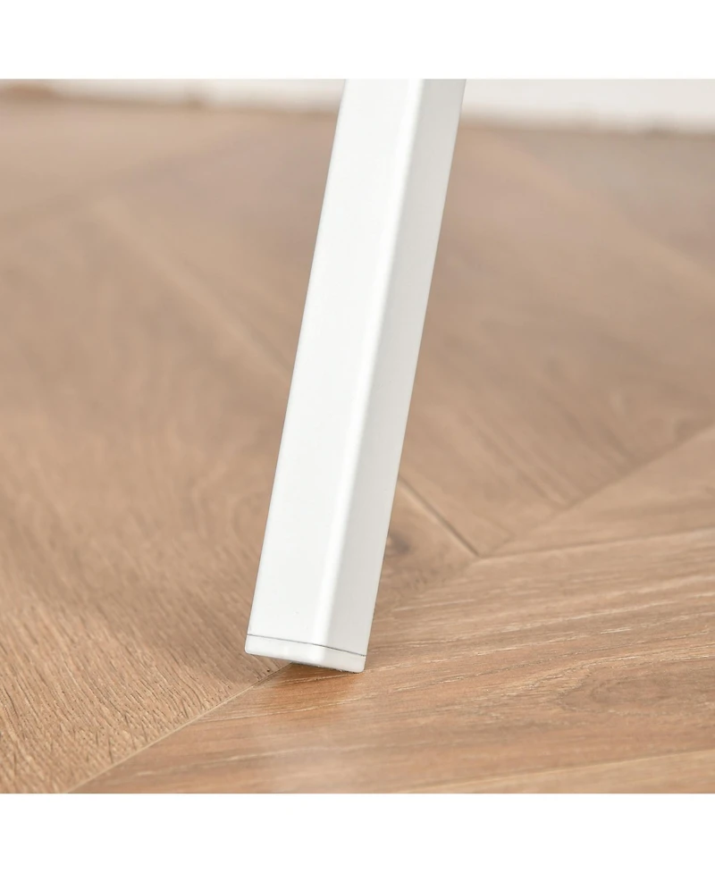 Homcom Computer Desk with 2-Tier Storage Shelves Wood Grain Writing Desk, Natural