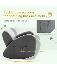 Qaba Childrens Comfortable Sofa Recliner w/ Storage for Remotes & Books