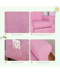 Qaba Kids Recliner Adjustable Armchair Sofa, Soft Sponge Cushion , Pink