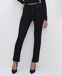 Good American Women's Never Fades Legs High-Rise Straight-Leg Jeans