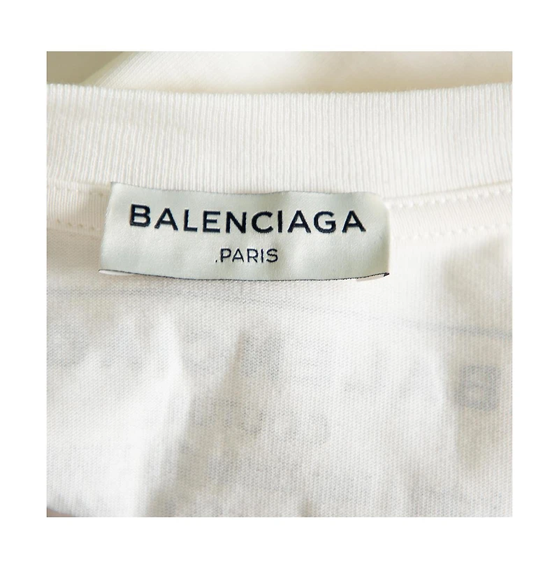 Pre-Owned Balenciaga Off White Cotton Knit Oversized T-Shirt Dress